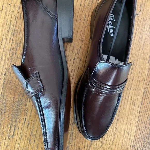 Florsheim Men's Como Dress Loafer Shoes NEW Black Cherry Color 10 - Picture 3 of 8